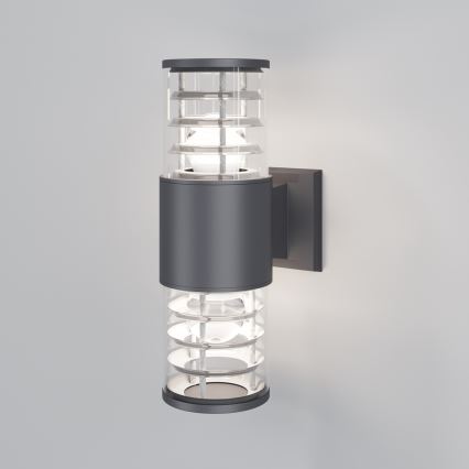 Maytoni O576WL-02GR - Kinkiet zewnętrzny BRONX 2xE27/60W/230V IP54 antracyt