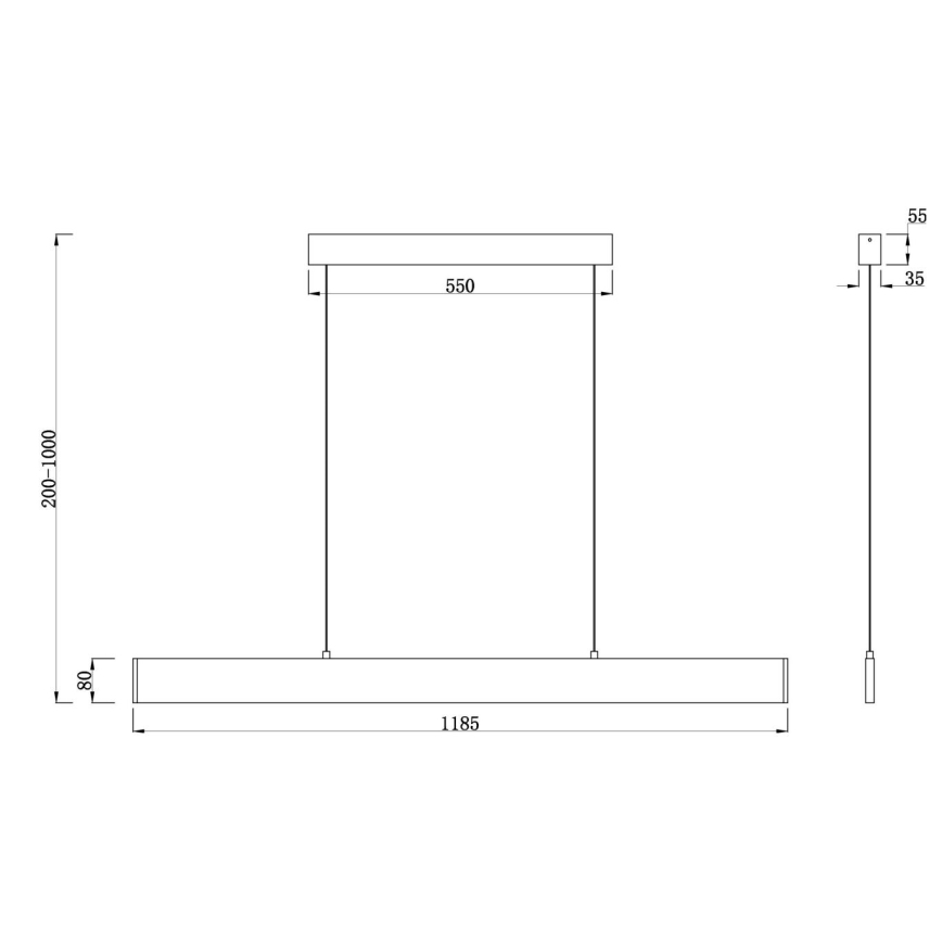 Maytoni P010PL-L30B4K - LED Żyrandol na lince STEP LED/30W/230V 4000K 118,5 cm czarny