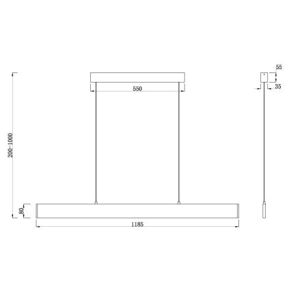 Maytoni P010PL-L30W4K - LED Żyrandol na lince STEP LED/30W/230V 4000K 118,5 cm biały