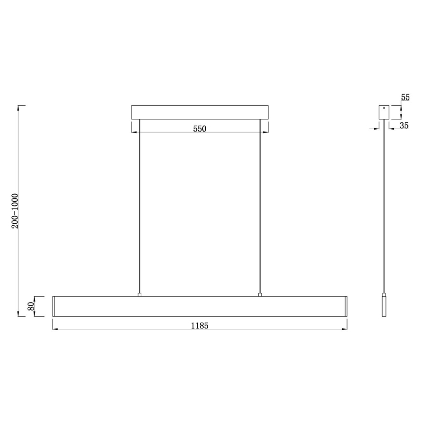 Maytoni P010PL-L30W4K - LED Żyrandol na lince STEP LED/30W/230V 4000K 118,5 cm biały