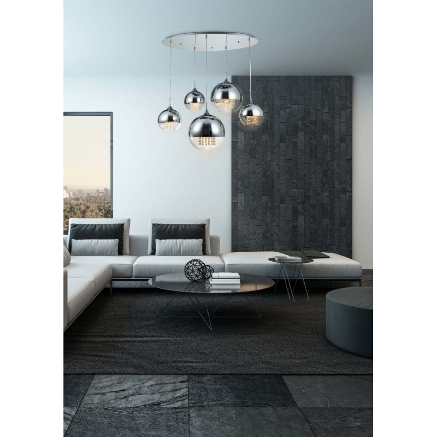 Maytoni P140-PL-170-5-N - Żyrandol na lince FERMI 5xE27/60W/230V chrom błyszczący