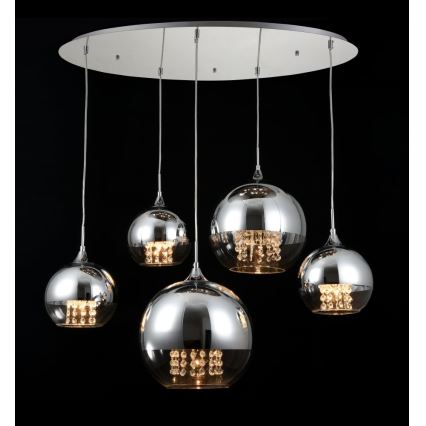 Maytoni P140-PL-170-5-N - Żyrandol na lince FERMI 5xE27/60W/230V chrom błyszczący