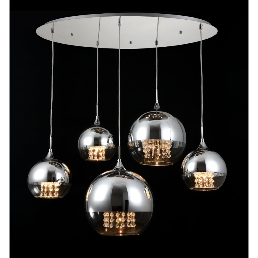 Maytoni P140-PL-170-5-N - Żyrandol na lince FERMI 5xE27/60W/230V chrom błyszczący