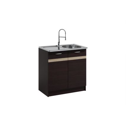 Meble kuchenne VALERIA 180 cm dąb sonoma/brąz