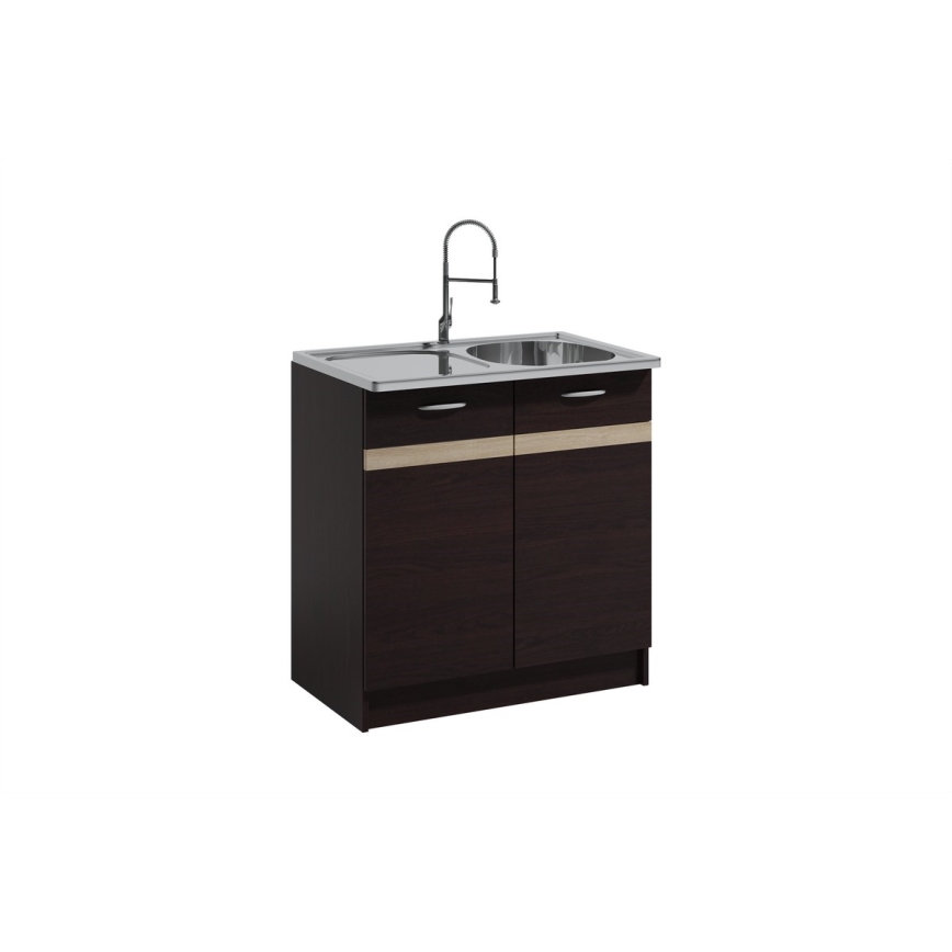 Meble kuchenne VALERIA 180 cm dąb sonoma/brąz