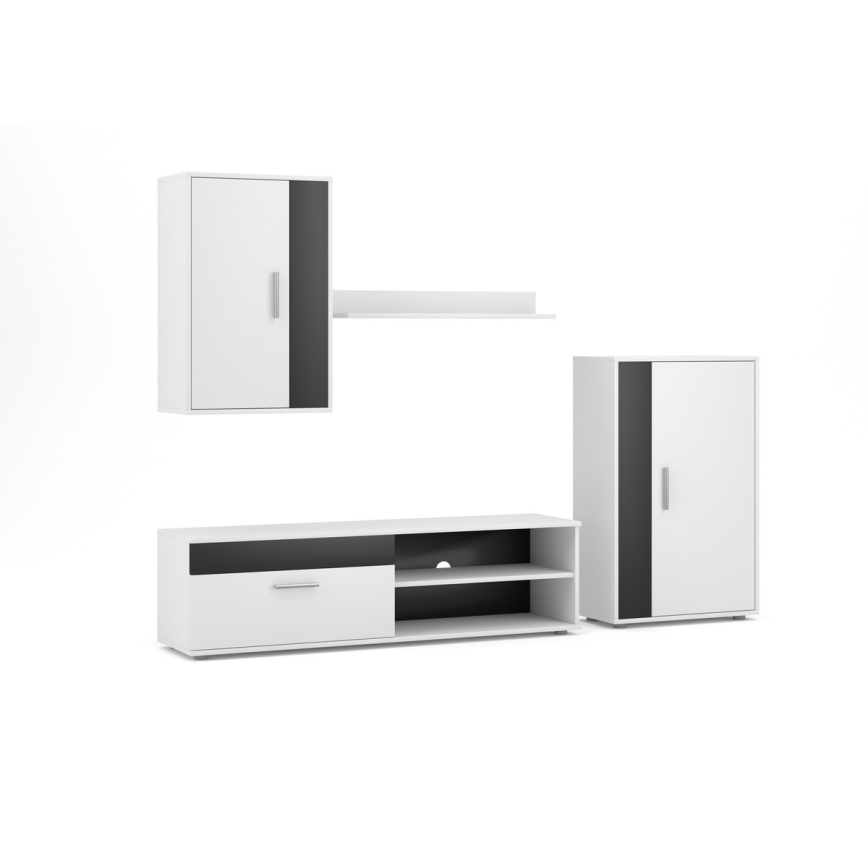 Meblościanka BRICK biała/czarna