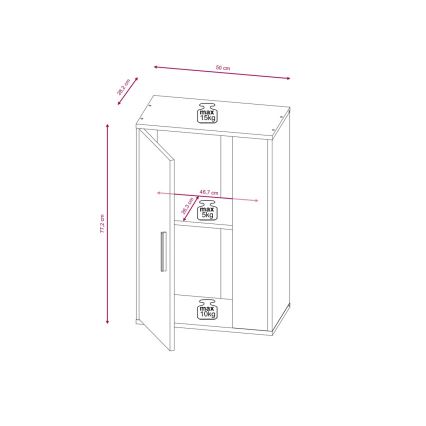 Meblościanka BRICK biała/czarna
