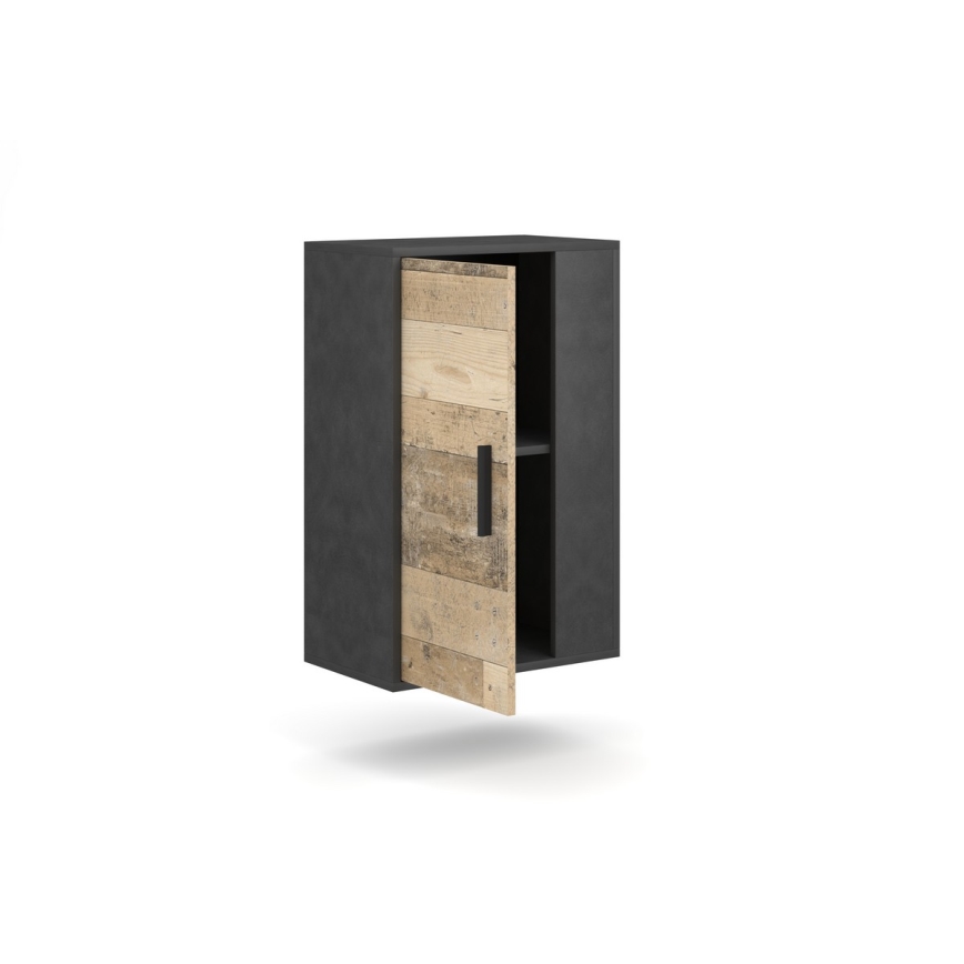 Meblościanka BRICK brązowo-czarna