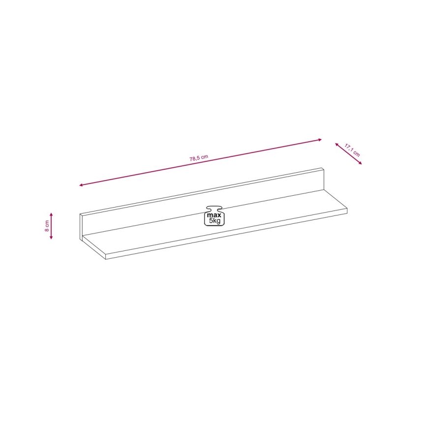 Meblościanka BRICK dąb sonoma/biały