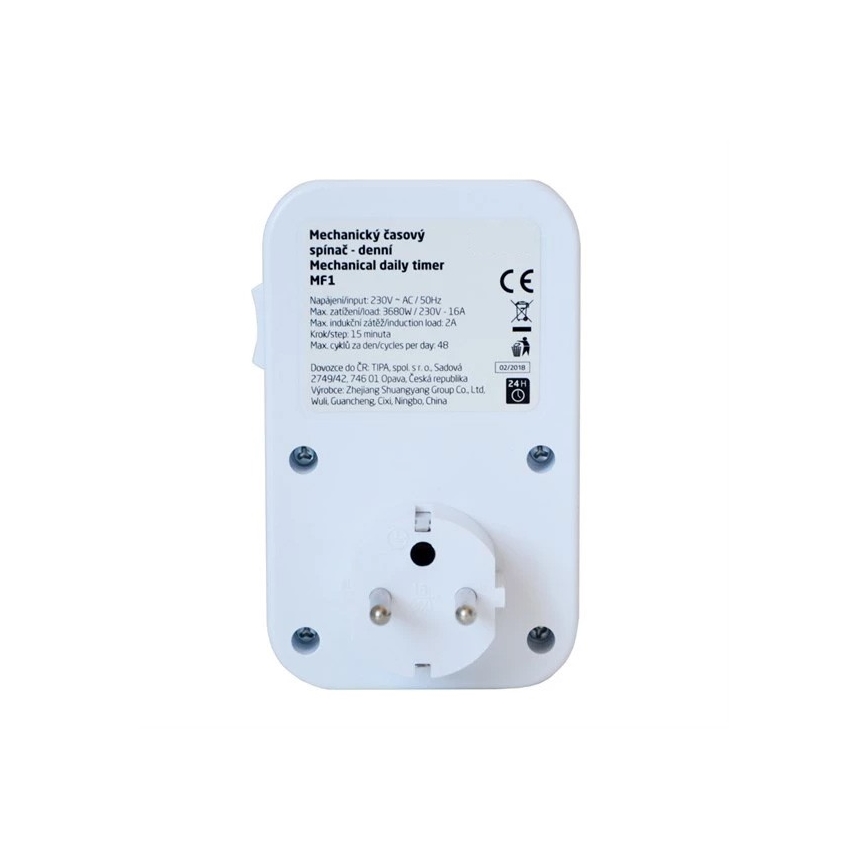 Mechaniczny wyłącznik czasowy codzienny 16A/230V