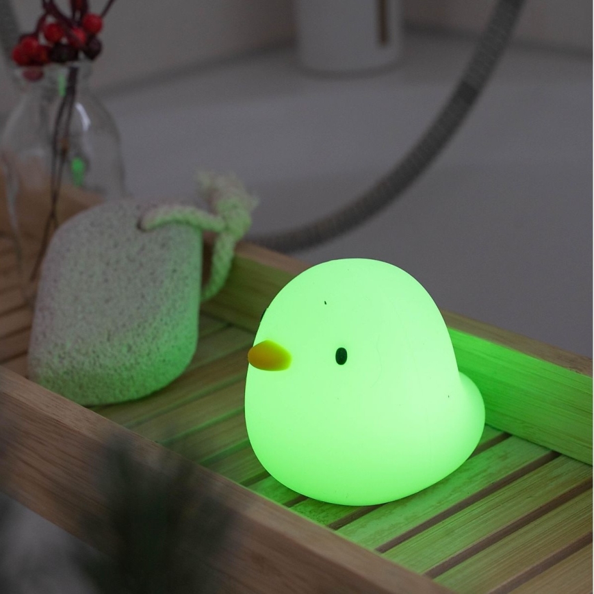 MegaLight - LED RGB ładowalny dziecięca dotykowa lampa do wanny SWIMMY DUCK LED/5V IP67