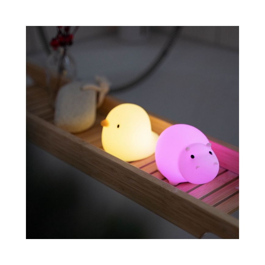 MegaLight - LED RGB ładowalny dziecięca dotykowa lampa do wanny SWIMMY DUCK LED/5V IP67