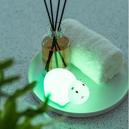 MegaLight - LED RGB ładowalny dziecięca dotykowa lampa do wanny SWIMMY HIPPO LED/5V IP67