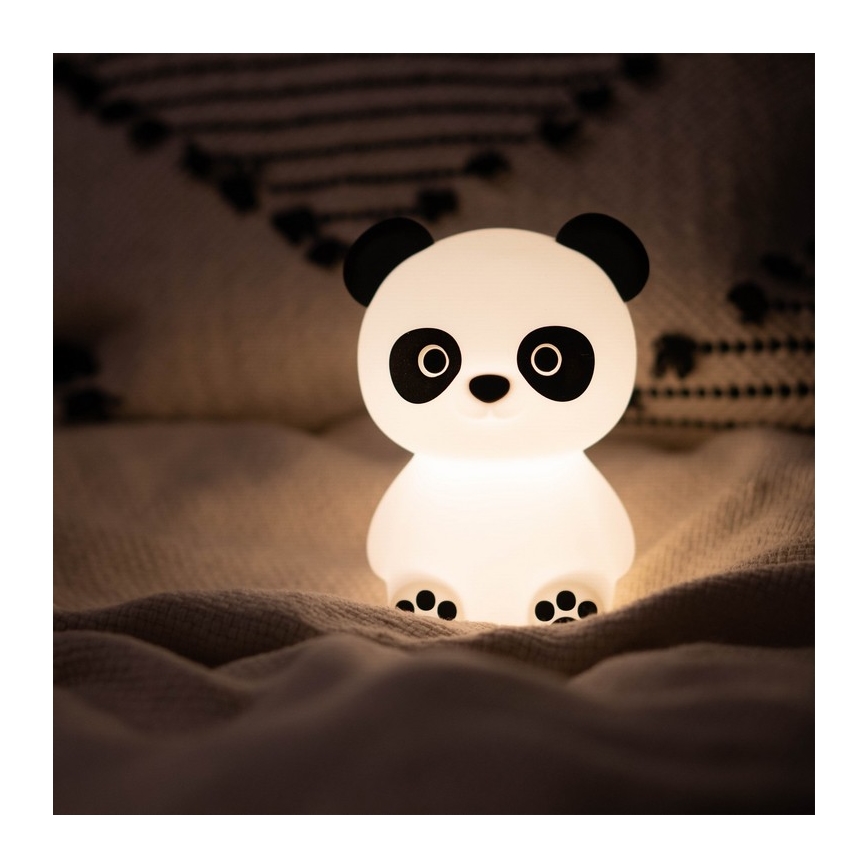 MegaLight - LED RGB Ściemnialna ładowalna dziecięca dotykowa lampa PADDY PANDA LED/5V