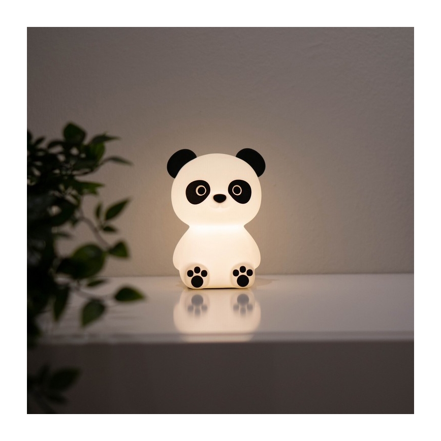 MegaLight - LED RGB Ściemnialna ładowalna dziecięca dotykowa lampa PADDY PANDA LED/5V