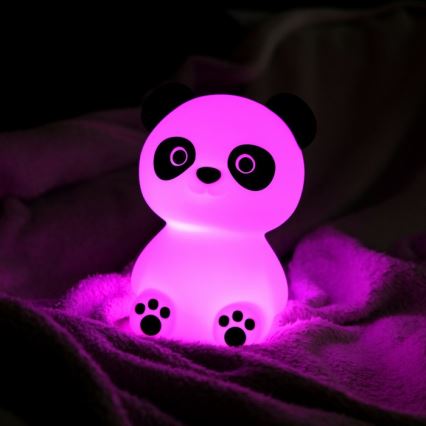 MegaLight - LED RGB Ściemnialna ładowalna dziecięca dotykowa lampa PADDY PANDA LED/5V