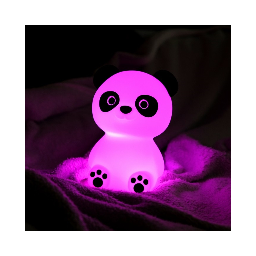 MegaLight - LED RGB Ściemnialna ładowalna dziecięca dotykowa lampa PADDY PANDA LED/5V