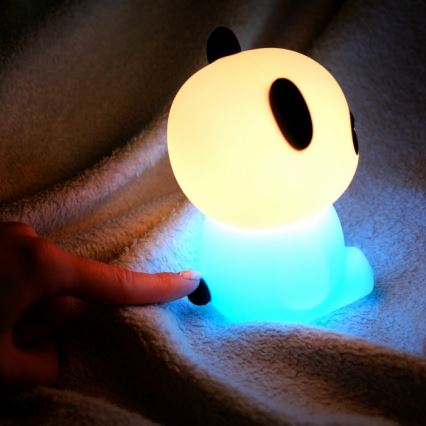 MegaLight - LED RGB Ściemnialna ładowalna dziecięca dotykowa lampa PADDY PANDA LED/5V