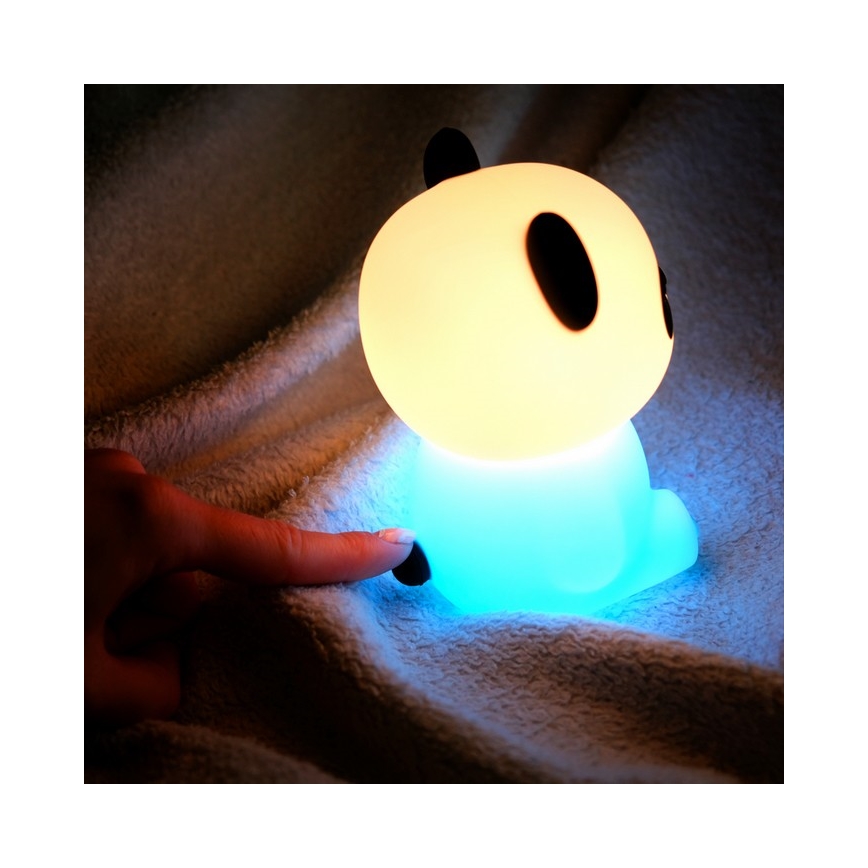 MegaLight - LED RGB Ściemnialna ładowalna dziecięca dotykowa lampa PADDY PANDA LED/5V