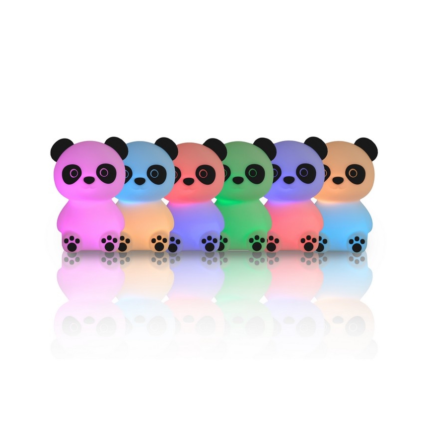 MegaLight - LED RGB Ściemnialna ładowalna dziecięca dotykowa lampa PADDY PANDA LED/5V
