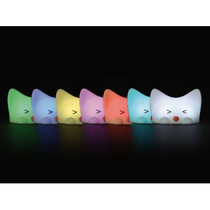 MegaLight - LED RGB Ściemnialna ładowalna dziecięca dotykowa lampa CATTY CAT LED/5V