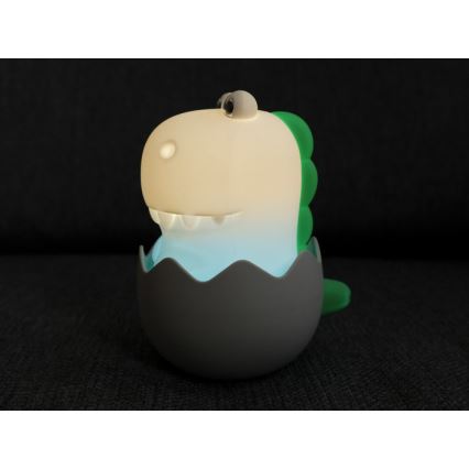 MegaLight - LED RGB Ściemnialna ładowalna dziecięca dotykowa lampa DIGGY DINO LED/5V