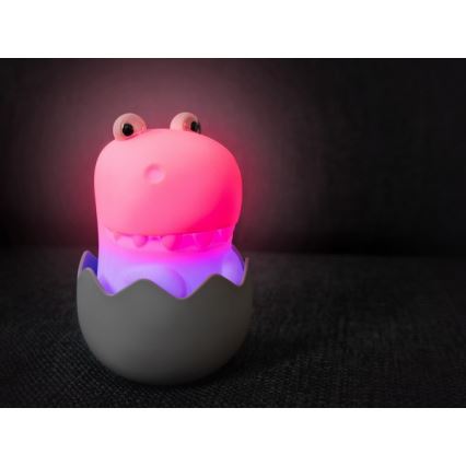 MegaLight - LED RGB Ściemnialna ładowalna dziecięca dotykowa lampa DIGGY DINO LED/5V