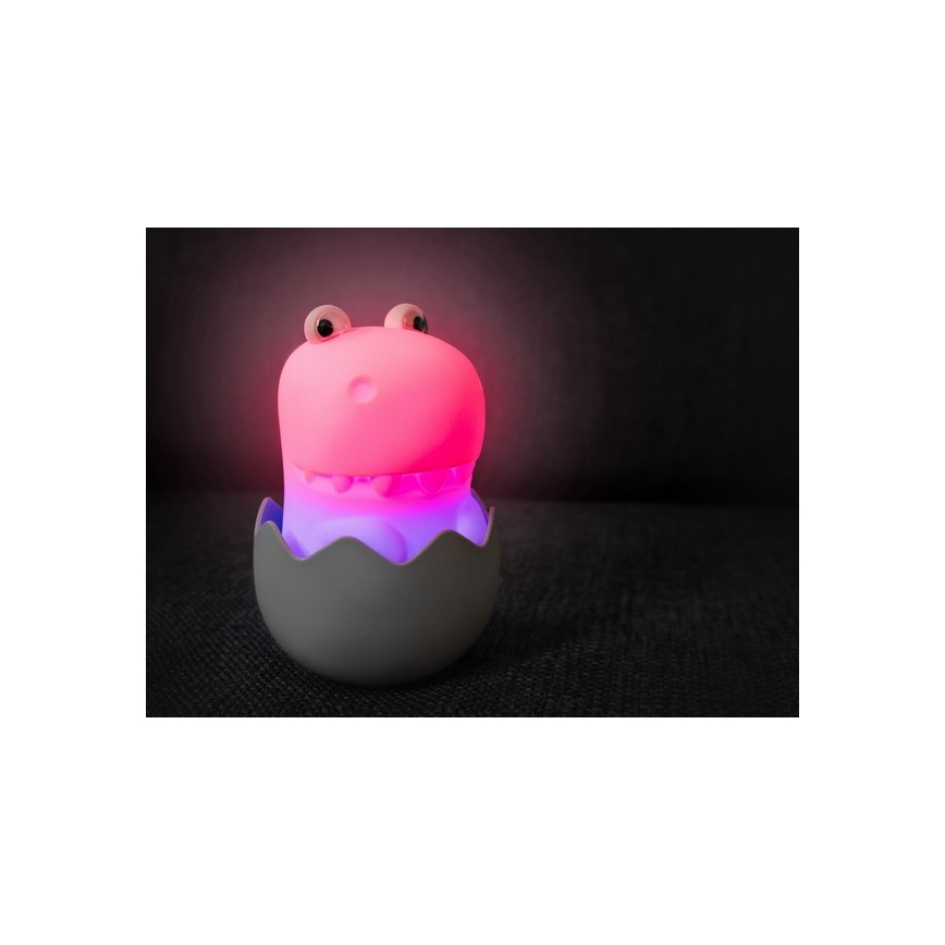 MegaLight - LED RGB Ściemnialna ładowalna dziecięca dotykowa lampa DIGGY DINO LED/5V