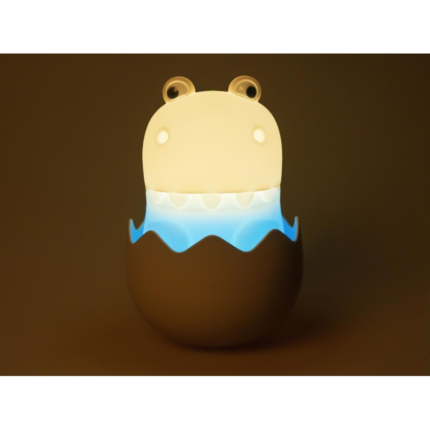 MegaLight - LED RGB Ściemnialna ładowalna dziecięca dotykowa lampa DIGGY DINO LED/5V