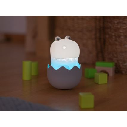 MegaLight - LED RGB Ściemnialna ładowalna dziecięca dotykowa lampa DIGGY DINO LED/5V