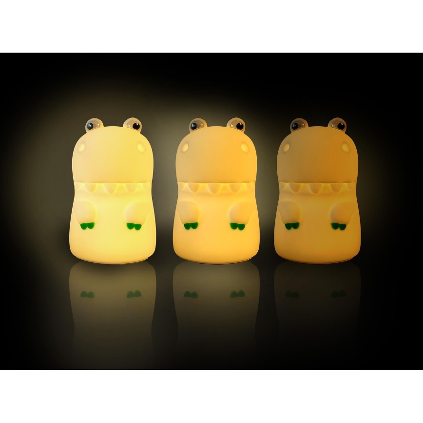 MegaLight - LED RGB Ściemnialna ładowalna dziecięca dotykowa lampa DIGGY DINO LED/5V