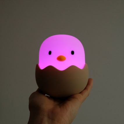 MegaLight - LED RGB Ściemnialna ładowalna dziecięca dotykowa lampa EGGY EGG LED/5V