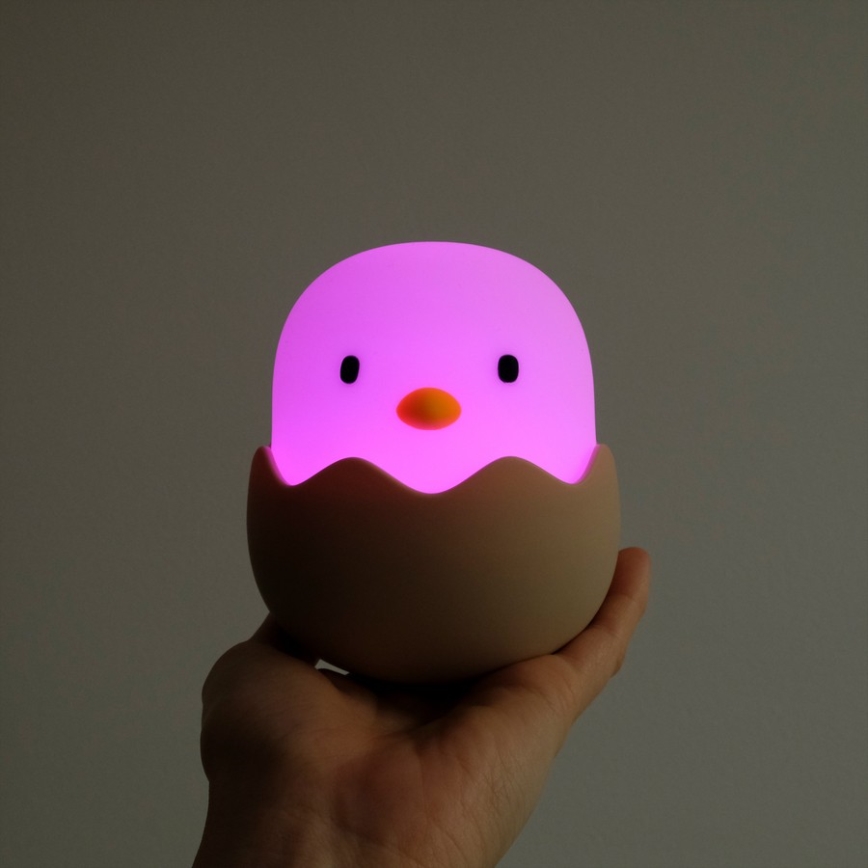 MegaLight - LED RGB Ściemnialna ładowalna dziecięca dotykowa lampa EGGY EGG LED/5V