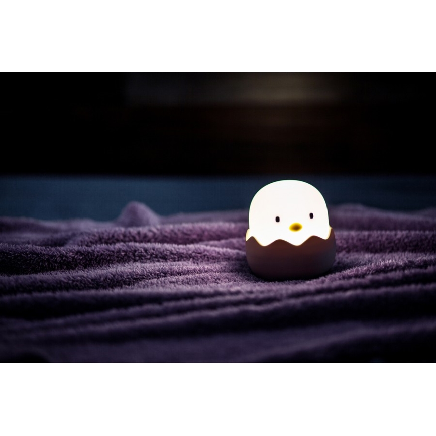MegaLight - LED RGB Ściemnialna ładowalna dziecięca dotykowa lampa EGGY EGG LED/5V