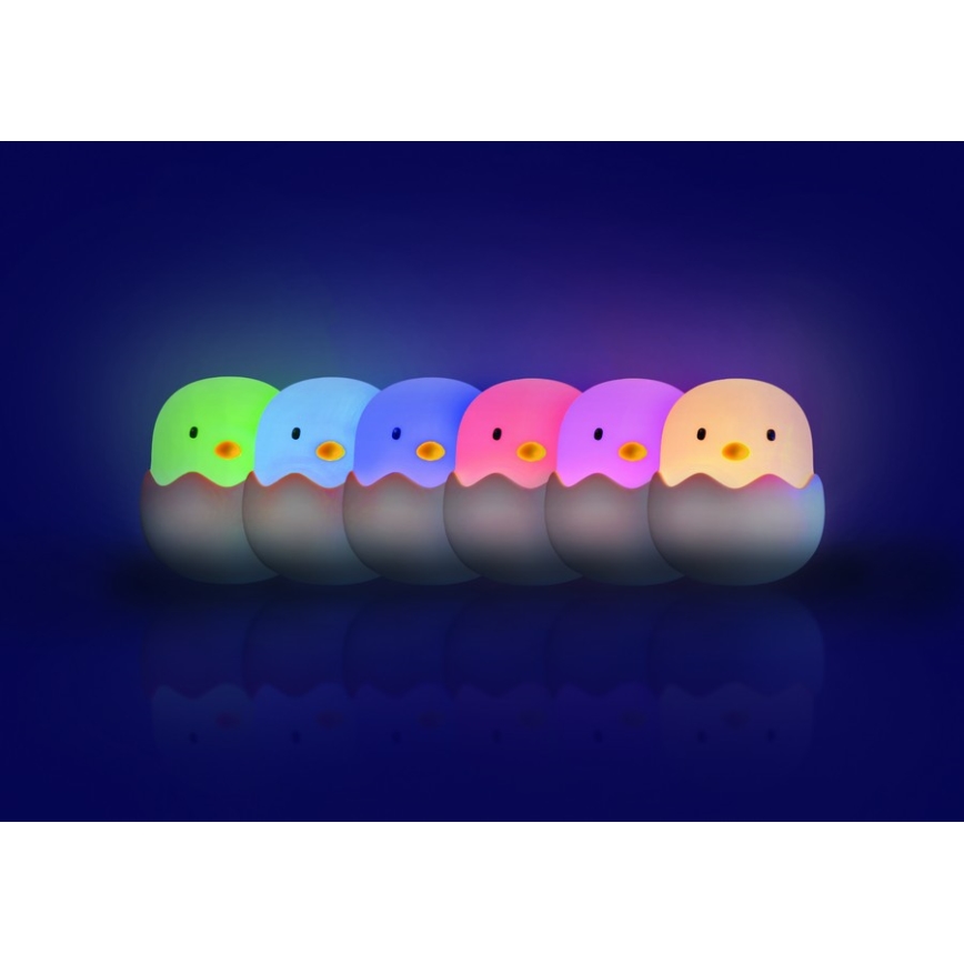 MegaLight - LED RGB Ściemnialna ładowalna dziecięca dotykowa lampa EGGY EGG LED/5V