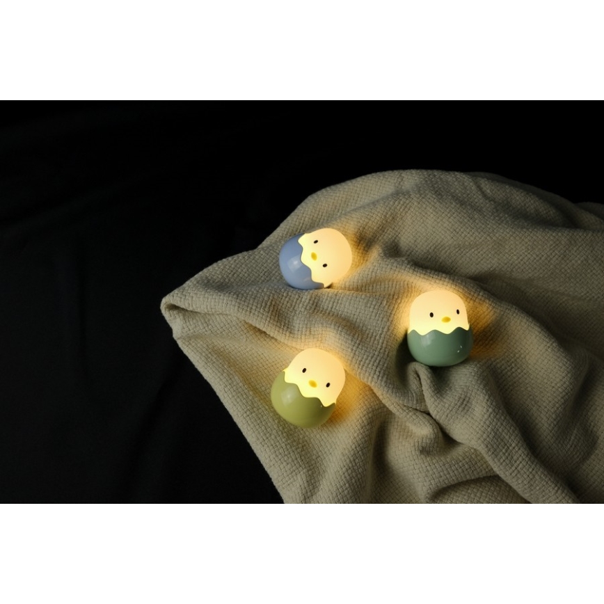 MegaLight - LED RGB Ściemnialna ładowalna dziecięca dotykowa lampa EGGY EGG LED/5V
