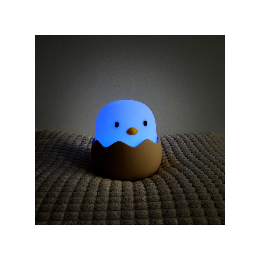 MegaLight - LED RGB Ściemnialna ładowalna dziecięca dotykowa lampa EGGY EGG LED/5V