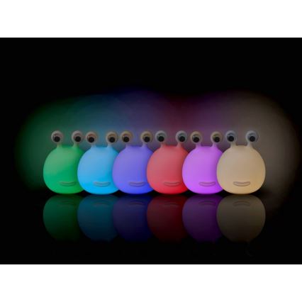 MegaLight - LED RGB Ściemnialna ładowalna dziecięca dotykowa lampa MOMO MOON LED/5V