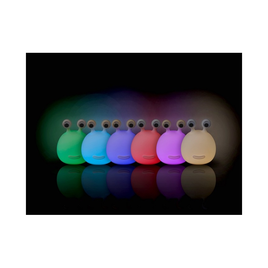 MegaLight - LED RGB Ściemnialna ładowalna dziecięca dotykowa lampa MOMO MOON LED/5V