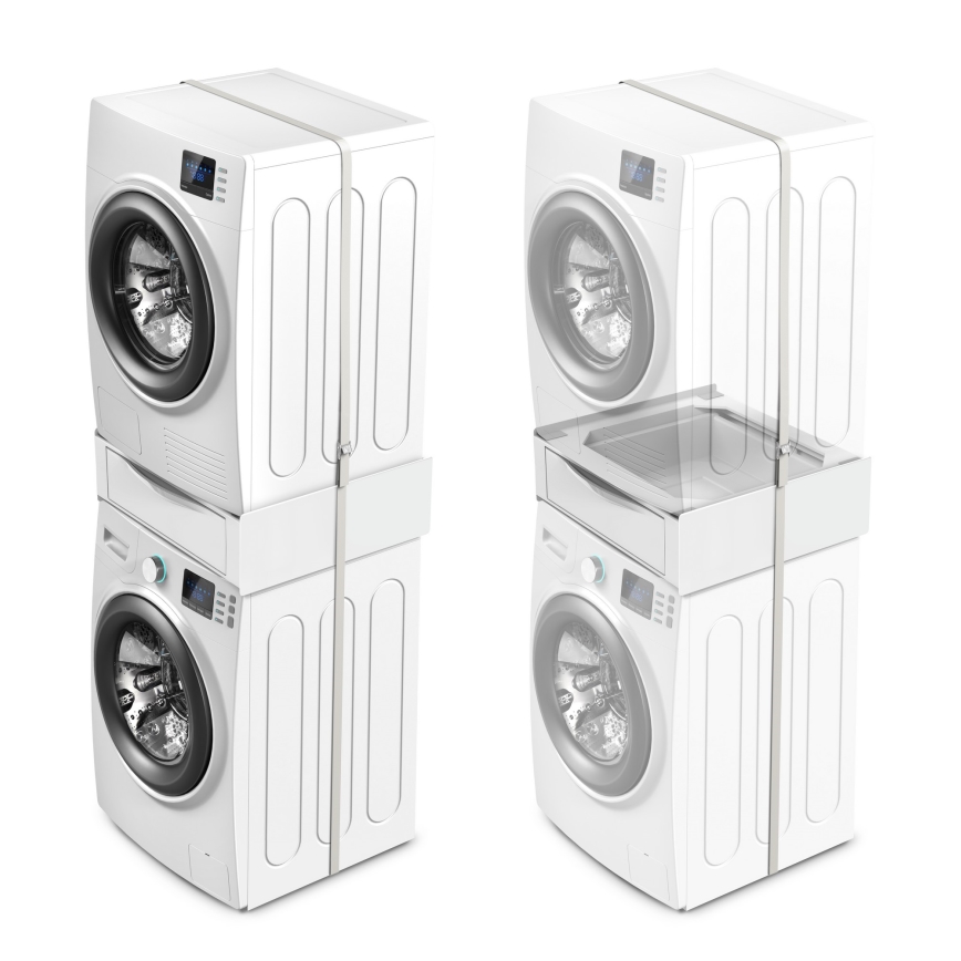 Meliconi 656112 - Podstawa do pralki i suszarki z wysuwaną szufladą o pojemności 28 l, biała