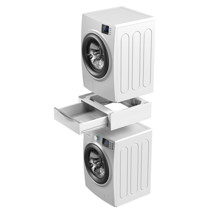 Meliconi 656112 - Podstawa do pralki i suszarki z wysuwaną szufladą o pojemności 28 l, biała