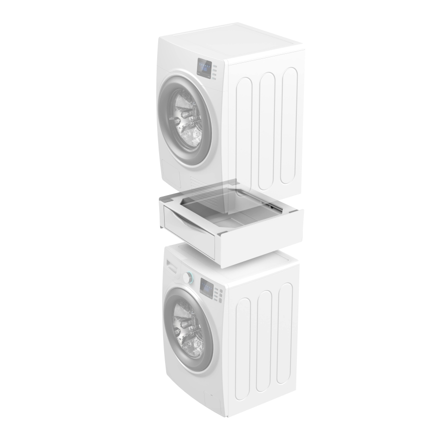 Meliconi 656112 - Podstawa do pralki i suszarki z wysuwaną szufladą o pojemności 28 l, biała