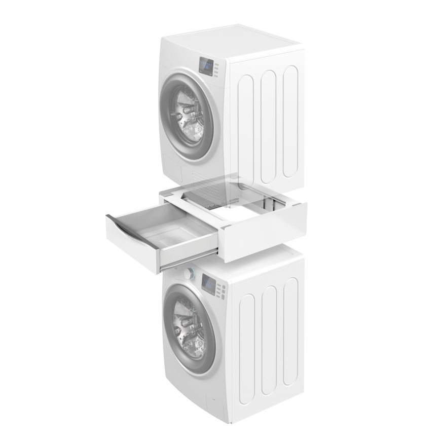 Meliconi 656112 - Podstawa do pralki i suszarki z wysuwaną szufladą o pojemności 28 l, biała