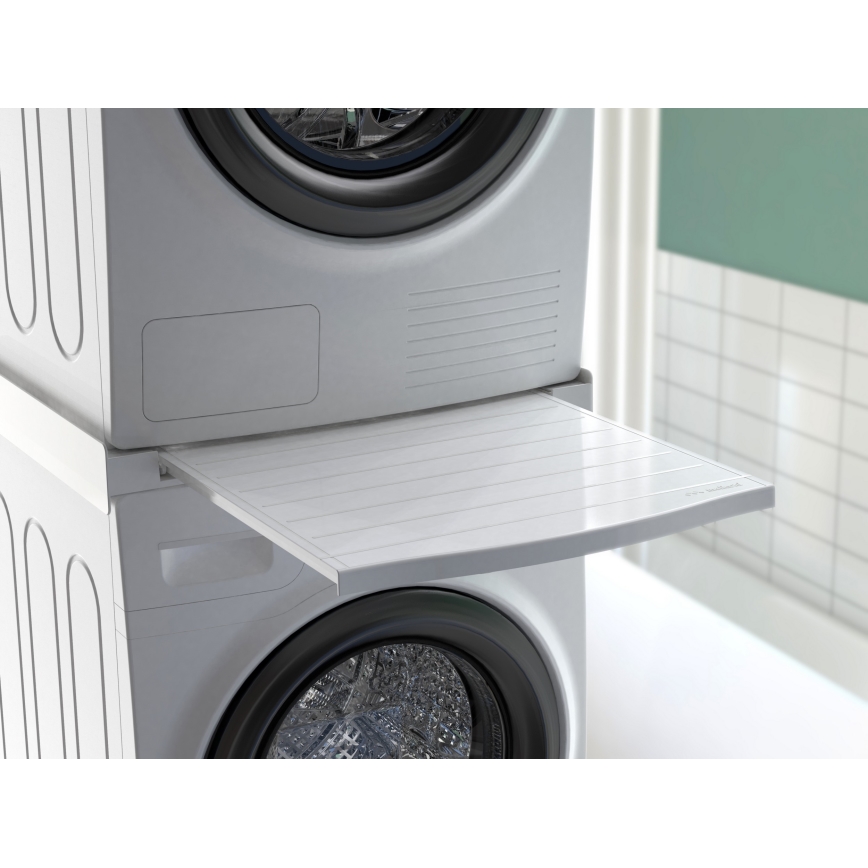 Meliconi 656113 - Nadstawka pod pralkę i suszarkę z wysuwaną szufladą 70 cm, biała