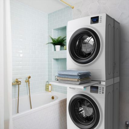 Meliconi 656113 - Nadstawka pod pralkę i suszarkę z wysuwaną szufladą 70 cm, biała