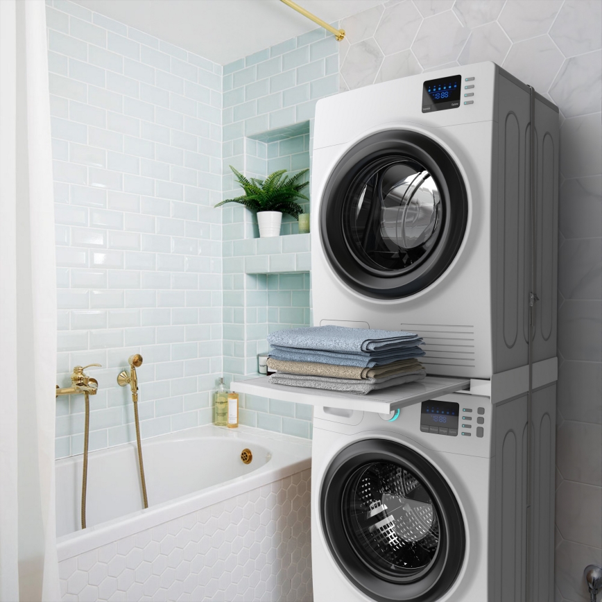 Meliconi 656113 - Nadstawka pod pralkę i suszarkę z wysuwaną szufladą 70 cm, biała