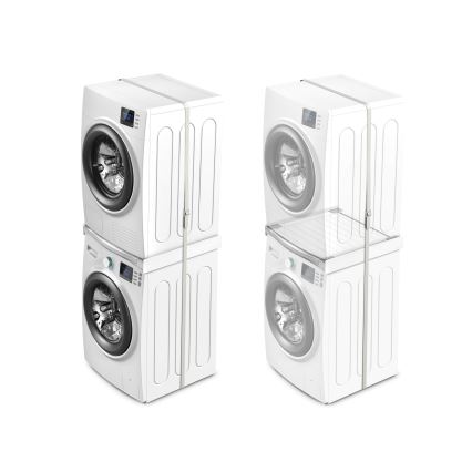 Meliconi 656113 - Nadstawka pod pralkę i suszarkę z wysuwaną szufladą 70 cm, biała