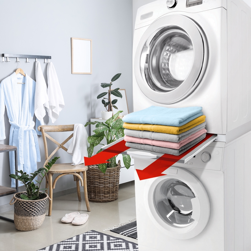 Meliconi 656114 - Moduł dystansowy do pralki i suszarki 70 cm biały