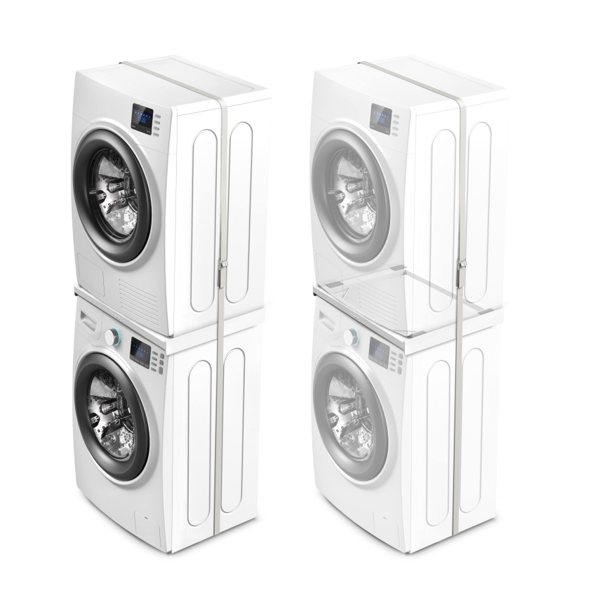 Meliconi 656116 - Adapter do ustawienia pralki i suszarki, 46 cm, biały