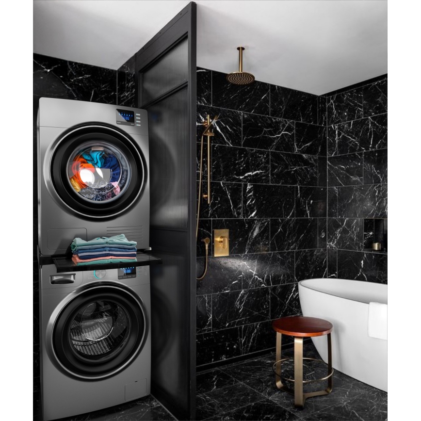 Meliconi 656136 - Adapter montażowy do pralki i suszarki 60 cm z wysuwaną szufladą, czarny